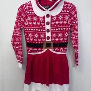 Festive Red and White Kids Dress